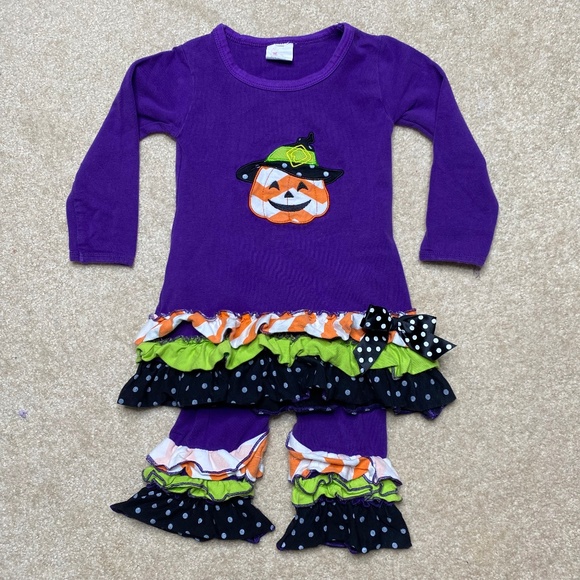 Mfestive purple pumpkin two-piece Halloween set - Picture 1 of 2